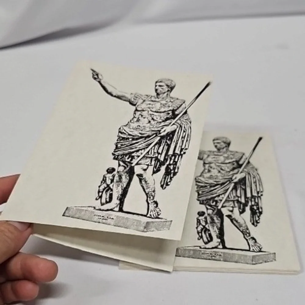 Set of 8 Augustus of Prima Porta Roman Statue Blank Note Cards Vintage Style